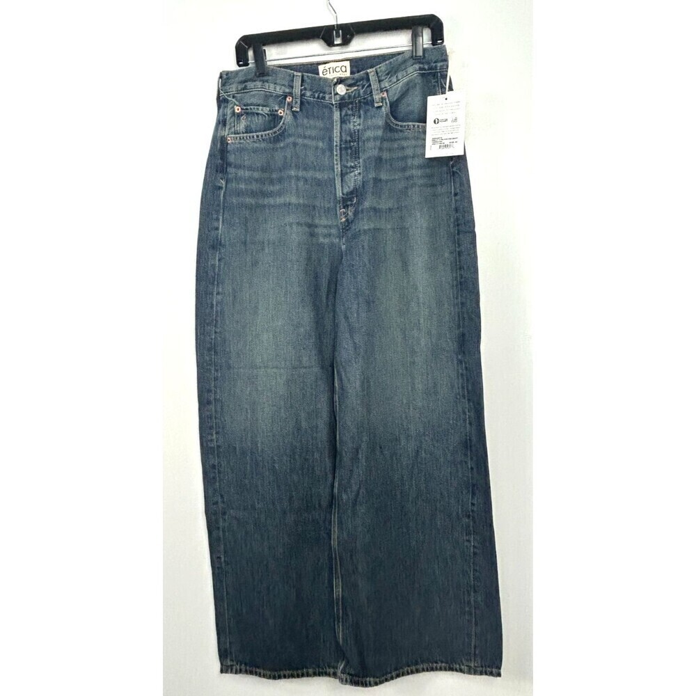 New Anthropologie Etica Women Sz 30 Jeans Marley Ultra High Rise Baggy Terranea - Picture 8 of 12